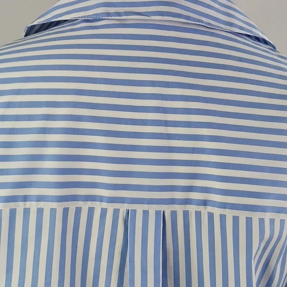Veronica Beard Blue Striped/Gray Striped Blouse. - Picture 8 of 10